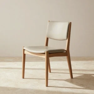 Solene Oak and Leather Dining Chair