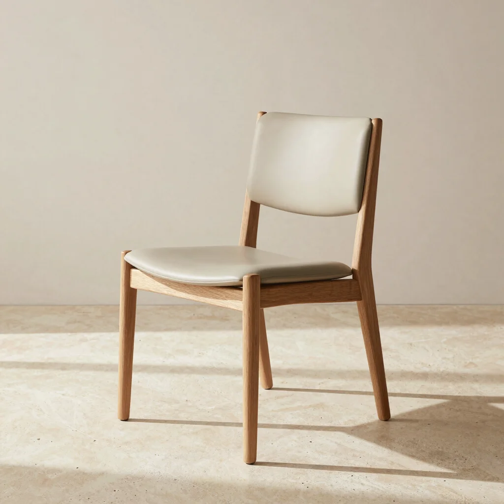 Solene Oak and Leather Dining Chair